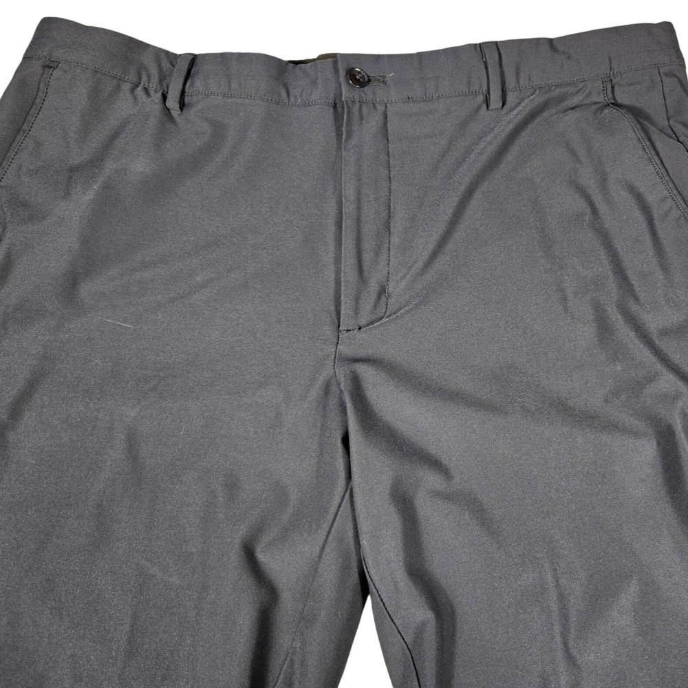 Greg Norman Mens Navy Blue‎ Stretch Golf Pants Flat Front 38x34 Shark Logo